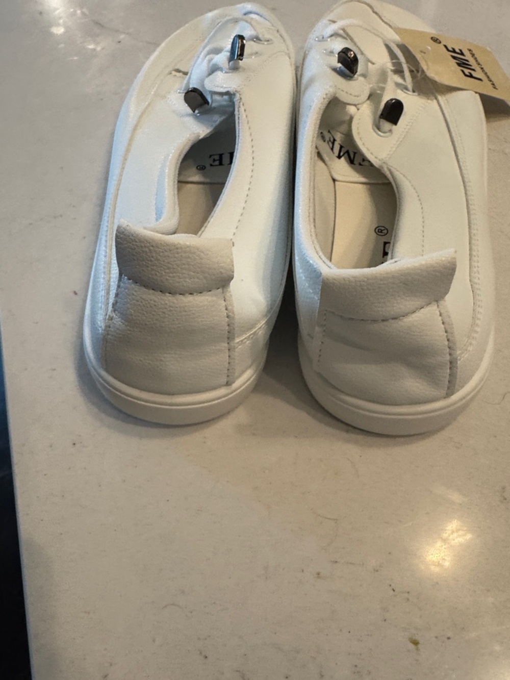 ME Makeover Essentials White Low-Top Lace-Up Women's Sneakers - Picture 5 of 5
